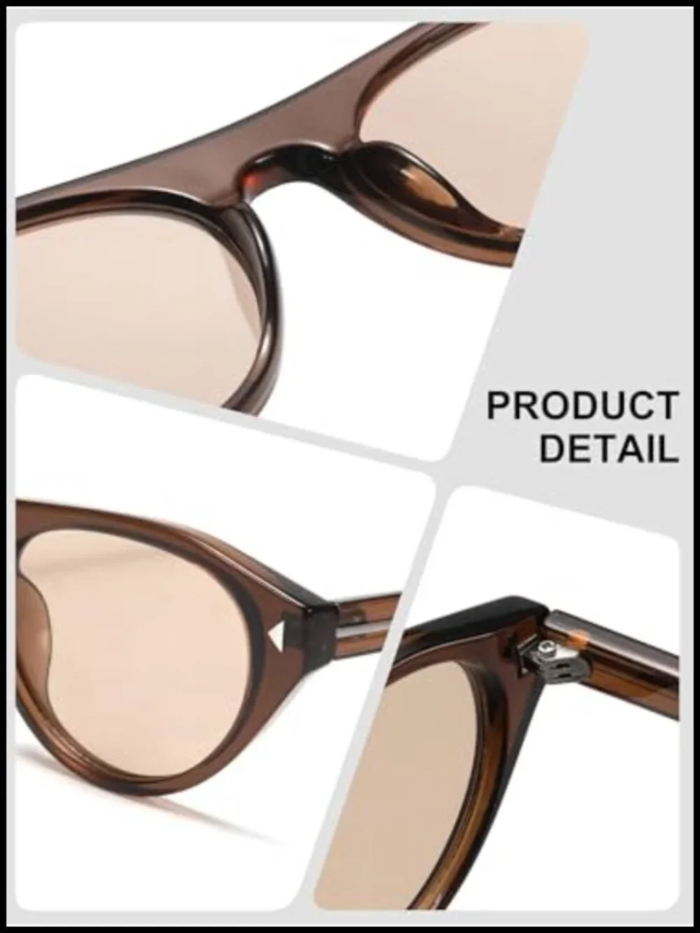 Retro Oval Frame Sunglasses UV400 Protection Cat Eye